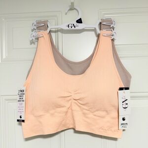 Gloria Vanderbilt Seamless Scoop Bralettes in Peach & Taupe - 2-Pack